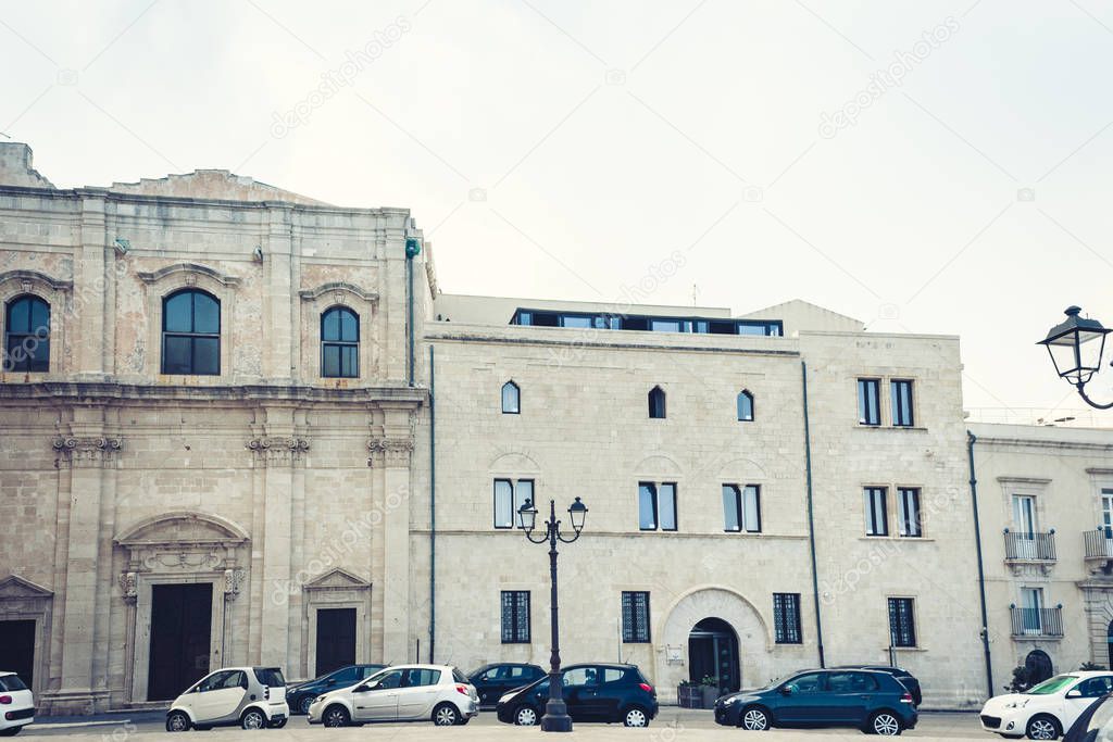 Sicily landscape, View of old buildings in Ortygia (Ortigia) Isl