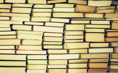 Kitap yığını, eğitim konsepti arka plan, bir sürü kitap.