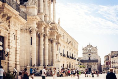 Siracusa, Sicilya 12 Ağustos 2018: Ünlü turistler