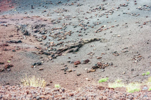 Lava az Etna-hegyen, aktív vulkán Szicília keleti partján, — Stock Fotó