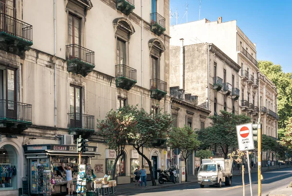 Catane (Sicile) Le 14 août 2018 : rue historique de la Ci — Photo