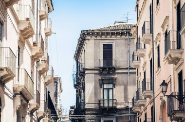 Sicilya 'nın geleneksel mimarisi İtalya' da, tipik C caddesi