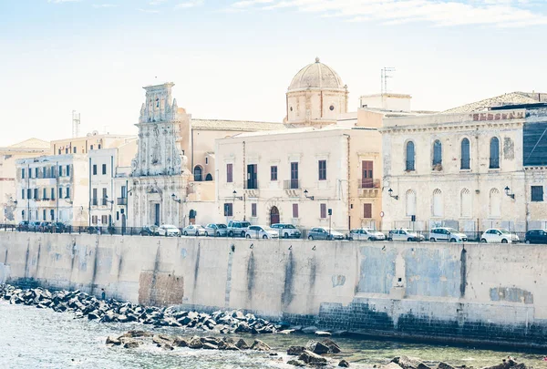 시칠리아 풍경, 옛 건물의 모습 ortygia (ortigia) ISL — 스톡 사진