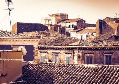 Catania Günbatımı, Havadan şehir manzarası, Si 'nin geleneksel mimarisi