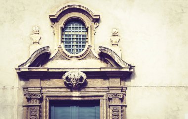 İtalya 'nın güzel şehri, Catania' daki eski katedralin cephesi