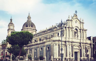 Aziz Agatha 'ya adanmış bir katedral. Kedi şehrinin manzarası