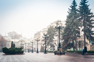 Mariinsky Sarayı 'nın önüne sokak lambalarıyla park et.