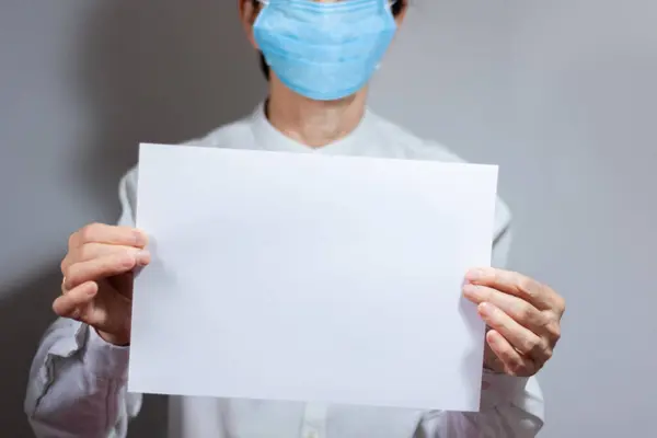 Cuarentena Por Coronavirus Contaminación Atmosférica Concepto Pm2 Una Anciana Enferma —  Fotos de Stock