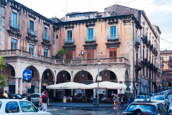 Catania Sicily Italy View Street Historical Part City Old Buildings — Stock Photo, Image