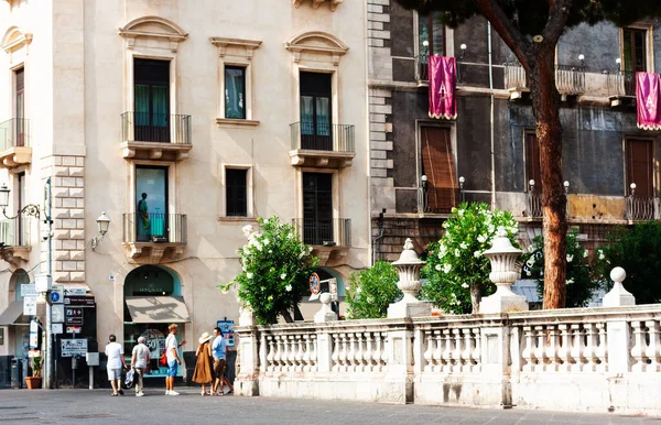 Catania Sicilië Ital Uitzicht Straat Het Historische Deel Van Stad — Stockfoto