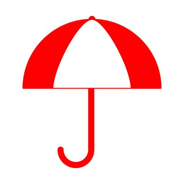 Kırmızı açık şemsiye, düz tasarım