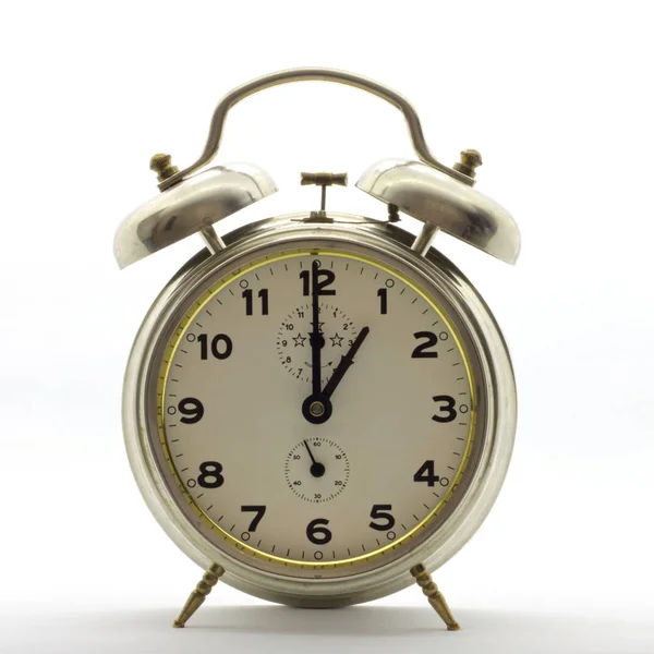 Old Style Alarm Clock Metal One Clock — Stock Photo, Image