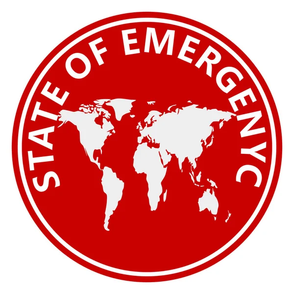Etat Urgence Carte Monde — Image vectorielle