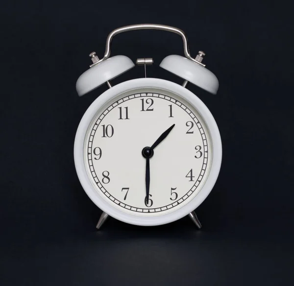 Old Style Alarm Clock Black White Half One — Stock Photo, Image