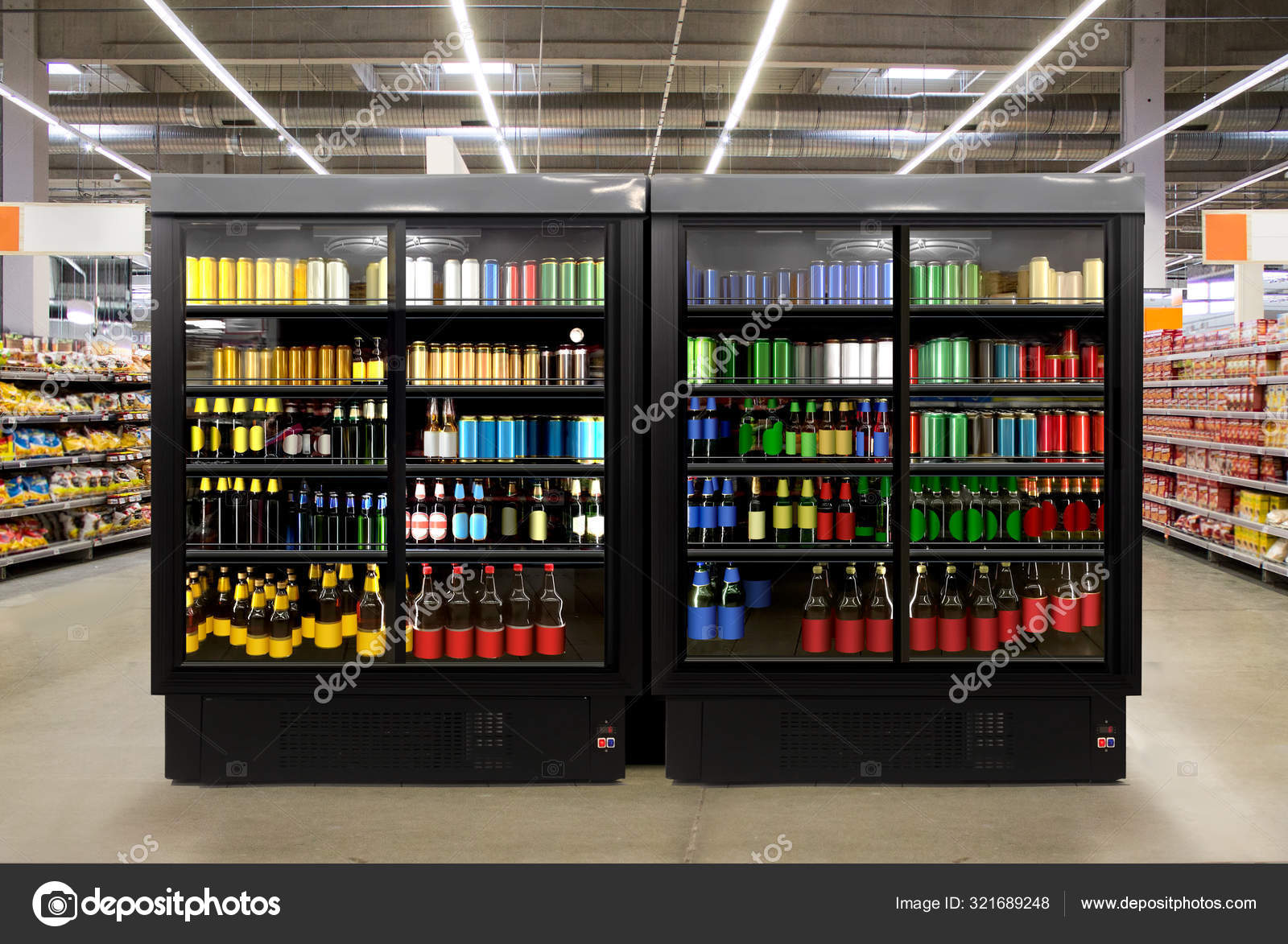 Download Beer Bottles Cans Freezer Supermarket Beer Fridge Glass Door Fridge Stock Photo Image By C Whatsontheshelfnow 321689248