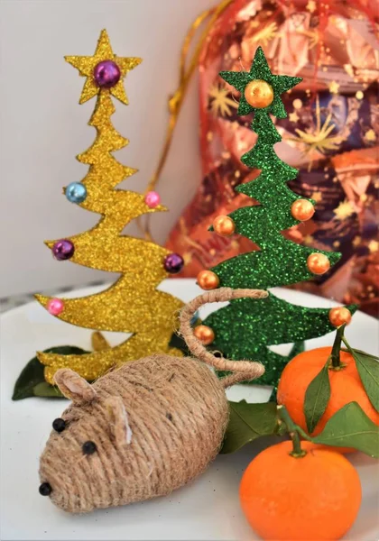 Handmade needlework jute mouse.