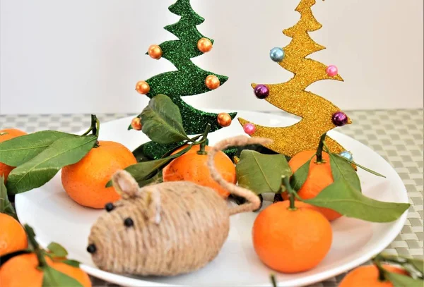 Handmade needlework jute mouse.