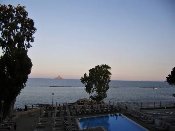 Limassol Cyprus Tourist Bereich Mittelmeer Meerblick Vom Hotel Aus — Stockfoto