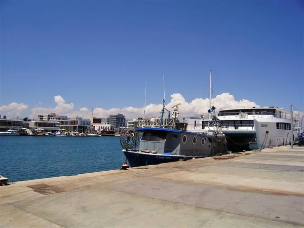 Jachtok Mólón Limassol Ciprus Földközi Tenger — Stock Fotó