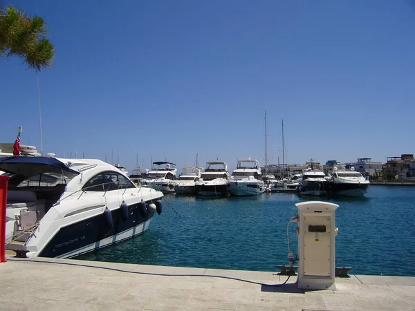 Yachts Pier Limassol Cyprus Mediterranean Sea — 스톡 사진