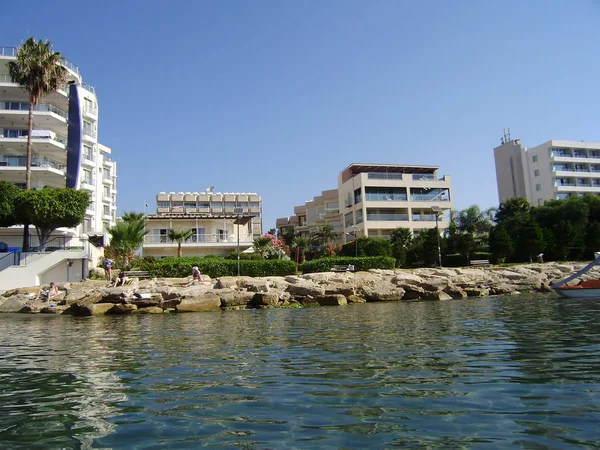 Limasol Kıbrıs Akdeniz Güzel Sahil Turistik Bölge Deniz Manzaralı — Stok fotoğraf