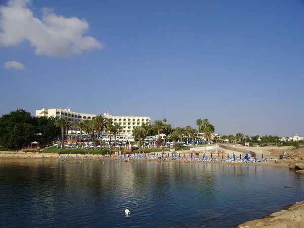 Кіпр Paralimni Coast Mediterranean Sea Берег Пляжі Узбережжя Туристичний Район — стокове фото