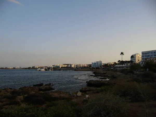 Cyprus Paralimni Die Küste Des Mittelmeeres Küste Strände Küste Sehenswürdigkeiten — Stockfoto