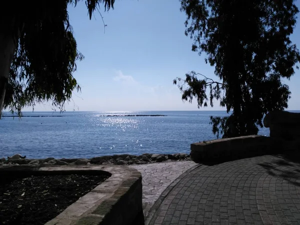 Κύπρος Λεμεσός Στο Embankment Coastline Αξιοθέατα Της Κύπρου Μεσόγειος Θάλασσα — Φωτογραφία Αρχείου