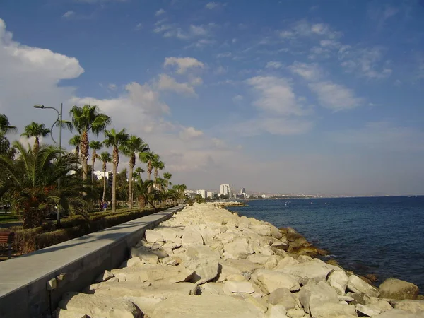 Zypern Limassol Uferpromenade Touristengebiet Sehenswürdigkeiten Von Zypern Mittelmeer Meerblick Marina — Stockfoto