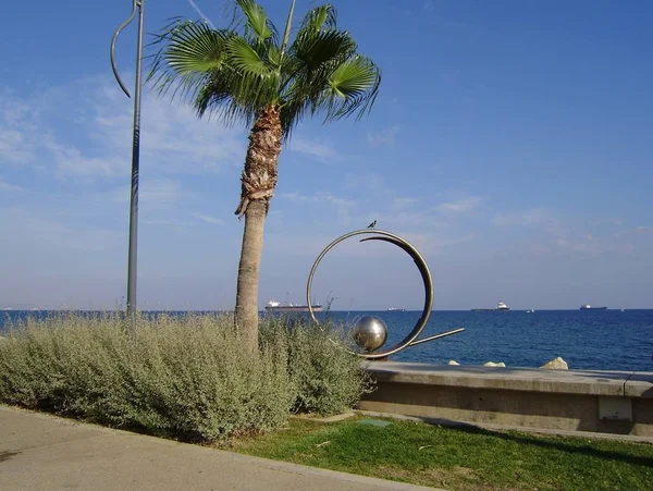 Zypern Limassol Uferpromenade Touristengebiet Sehenswürdigkeiten Von Zypern Mittelmeer Meerblick Marina — Stockfoto