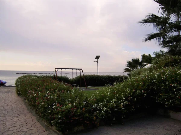 Chipre Limassol Embankment Coastline Área Turística Visões Chipre Mar Mediterrâneo — Fotografia de Stock