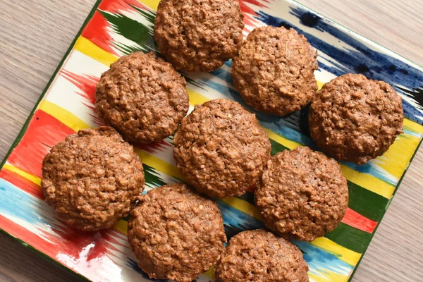 Oat cookies. Homemade oatmeal cookies. Soft oatmeal cookies with cinnamon.