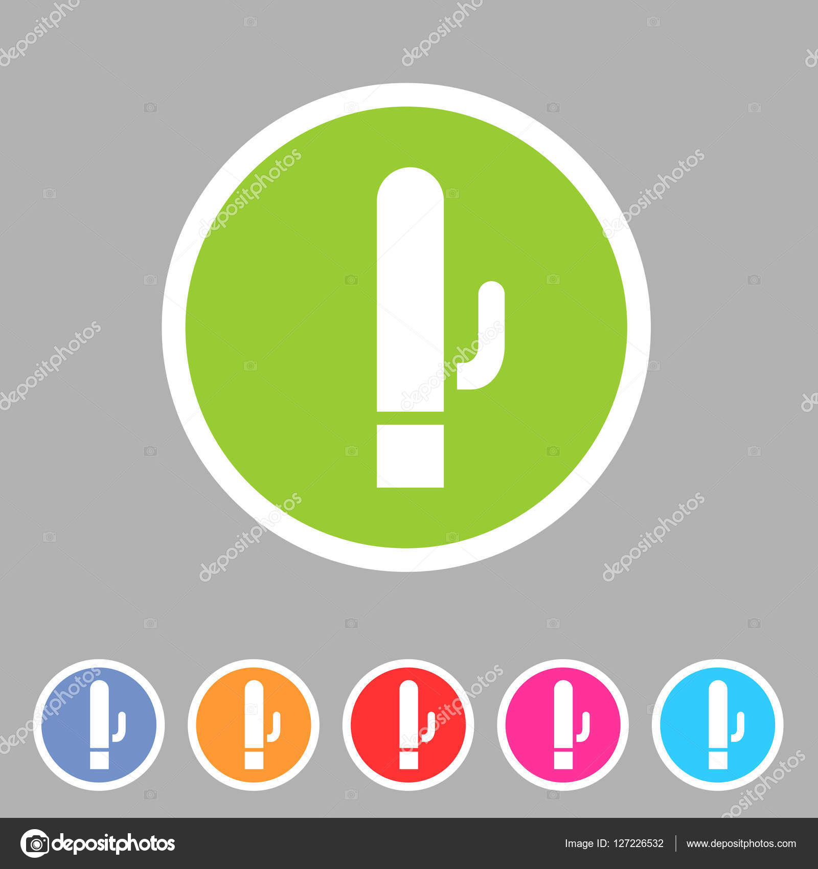 Vibrator sex toy dildo icon flat web sign symbol logo label Stock  image