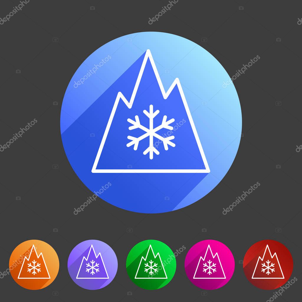 Snow tire Mountain Snowflake Mud Snow symbol icon flat web sign symbol logo label