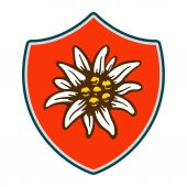 Edelweiß Schild Blume Symbol Alpinismus Alpen Deutschland Logo