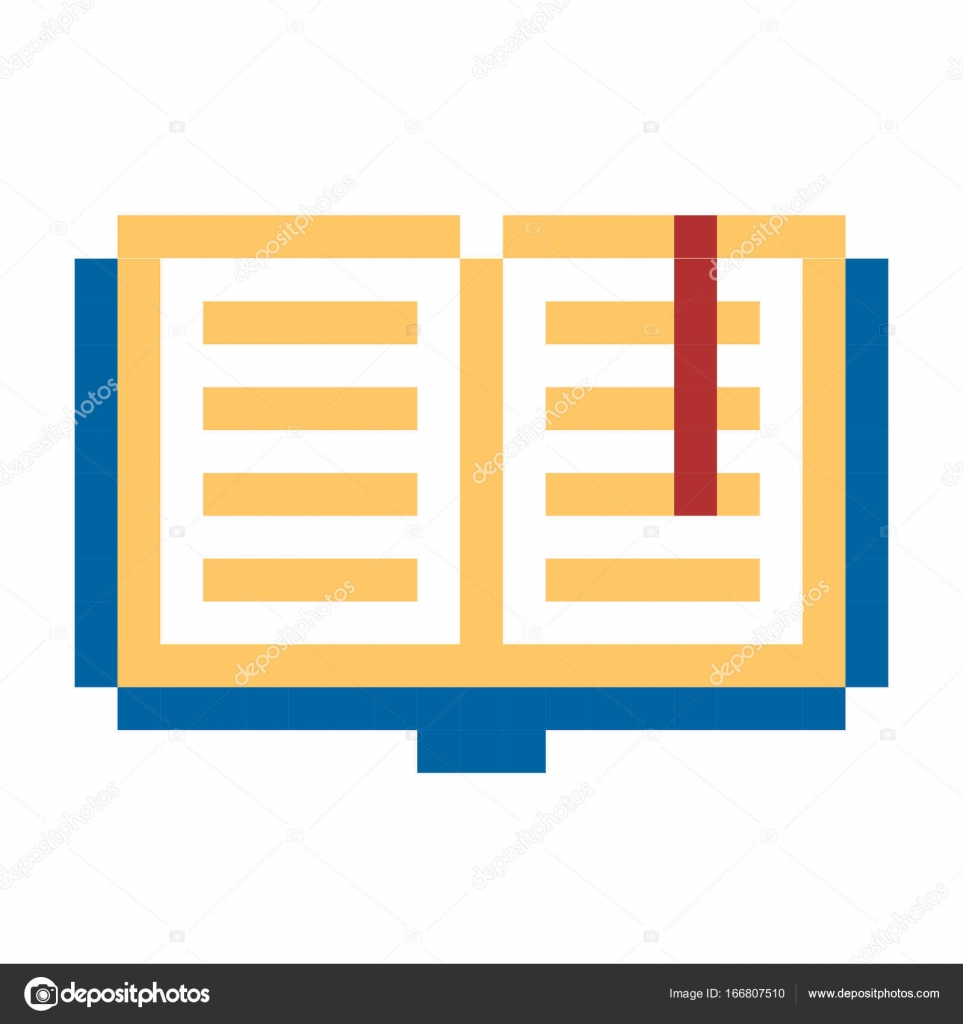 Pixel book pixel art cartoon retro game style — Stock Vector © game_gfx