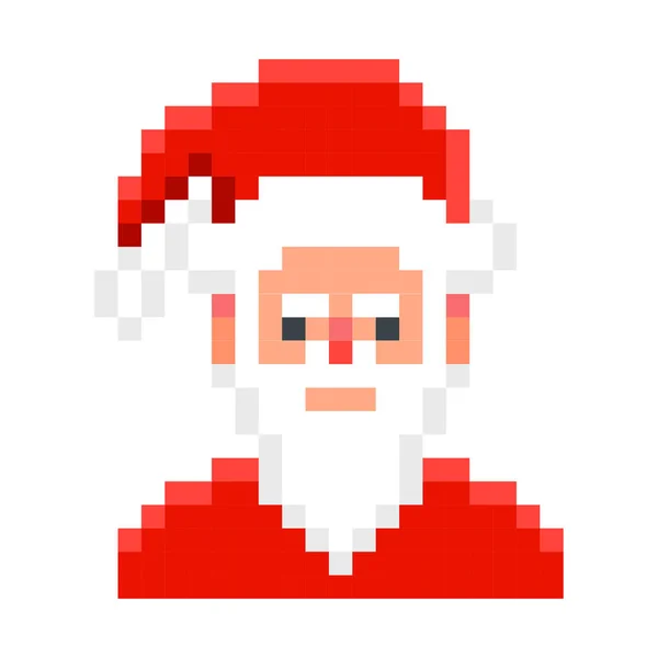 Santa claus pixel art dessin animé style de jeu rétro — Image vectorielle