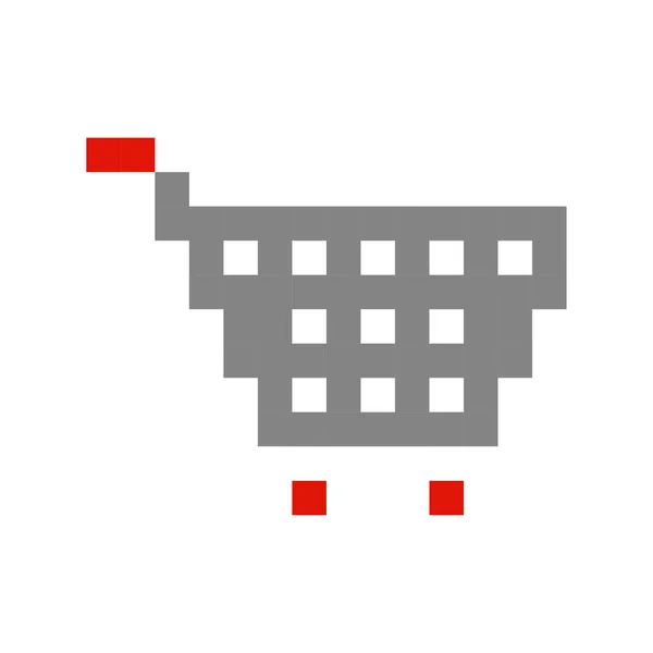 Shopping cart pikseli sztuki kreskówka retro styl gry — Wektor stockowy