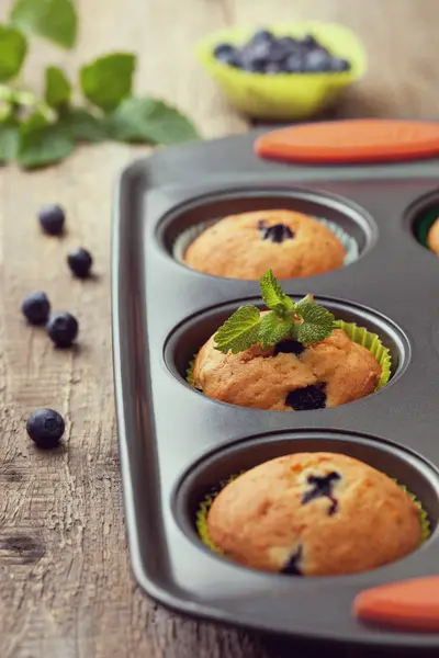 Muffins with blueberries — Stock Photo, Image