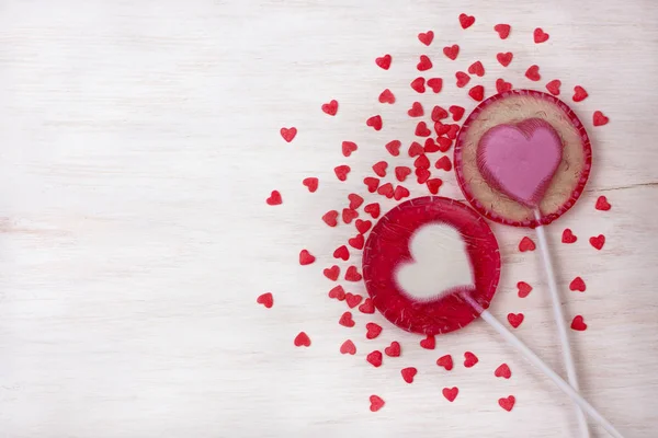 Два lollipop-heart — стоковое фото