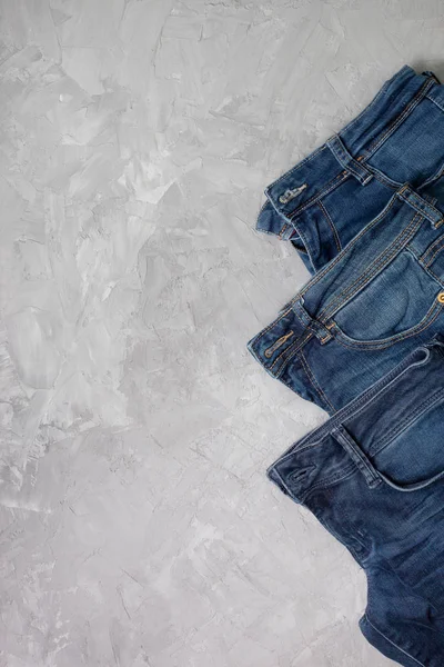 Blue jeans (top view) — Stock Photo, Image