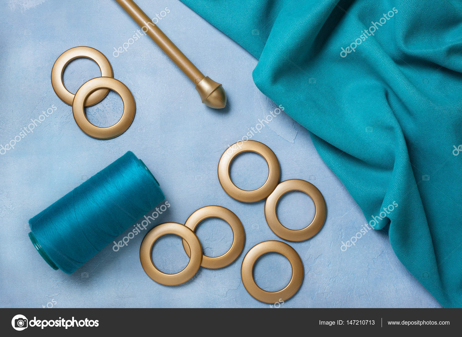 Sewing curtains with rings Stock Photo by ©Natashamam 147210713