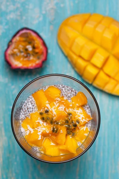 Budín de chía con mango — Foto de Stock