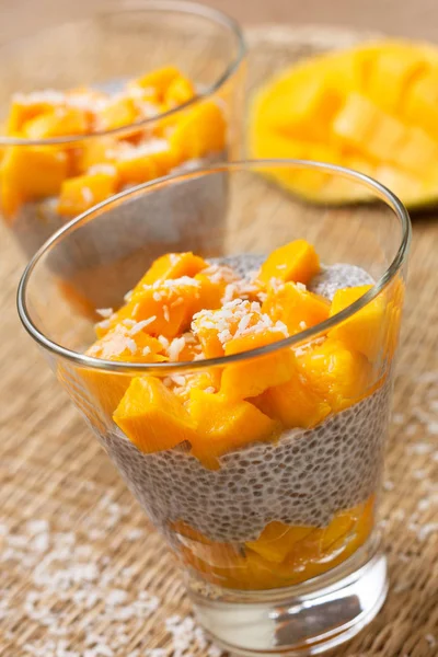 Budyń chia z mango — Zdjęcie stockowe