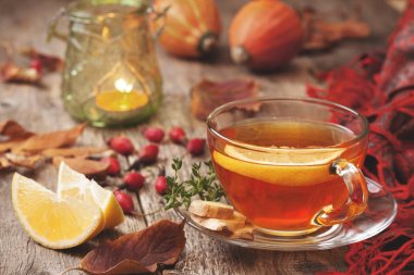 sonbahar çay zencefil, limon 