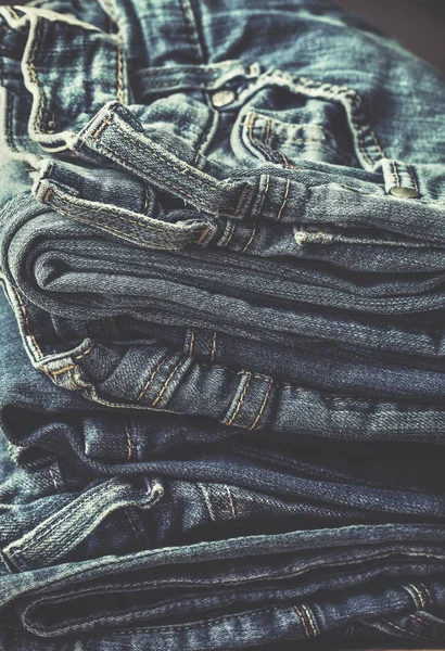 Stack of jeans. toning — Stock Photo, Image