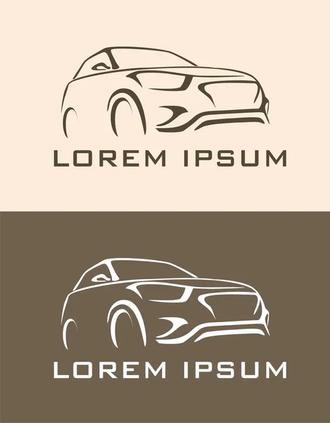 Auto Stil Auto Logo Design Mit Konzept Sportfahrzeug Ikone Silhouette — Stockvektor