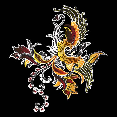 Endonezya 'dan vektör batik kuş