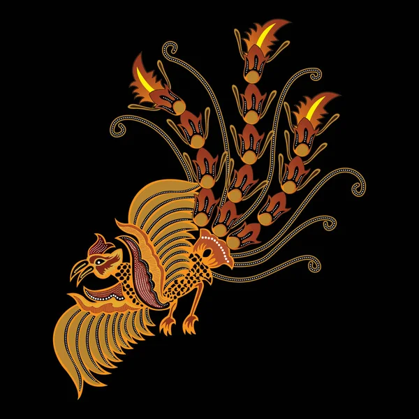 Vektor batik fågel från indonesien — Stock vektor