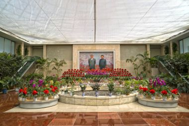 Pyongyang çiçek Sergisi. Kuzey Kore - Kuzey Kore. 02 Mayıs 2017.